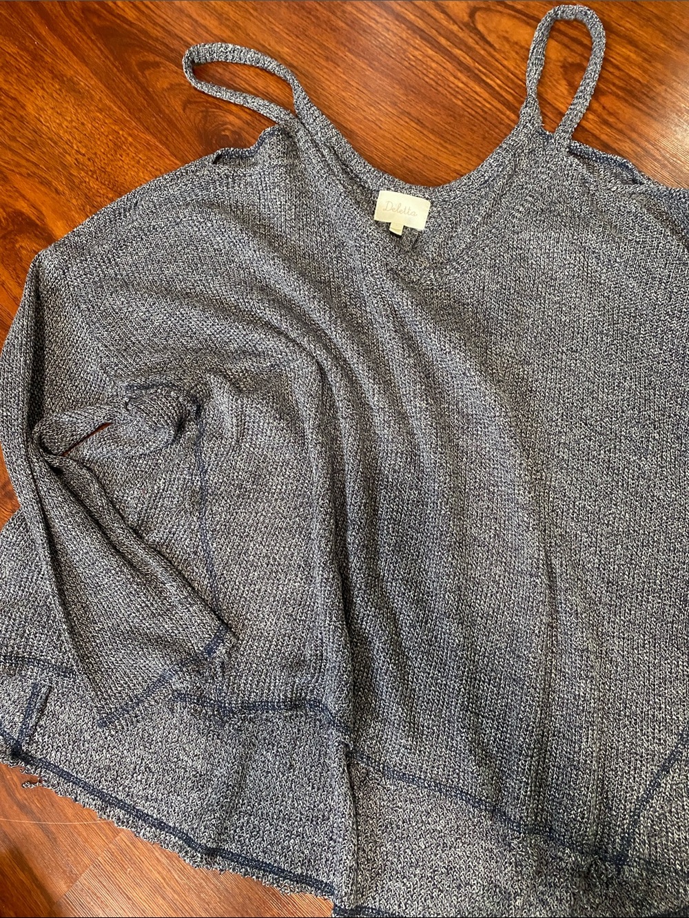 Deletta Heathered Gray Knit Tank